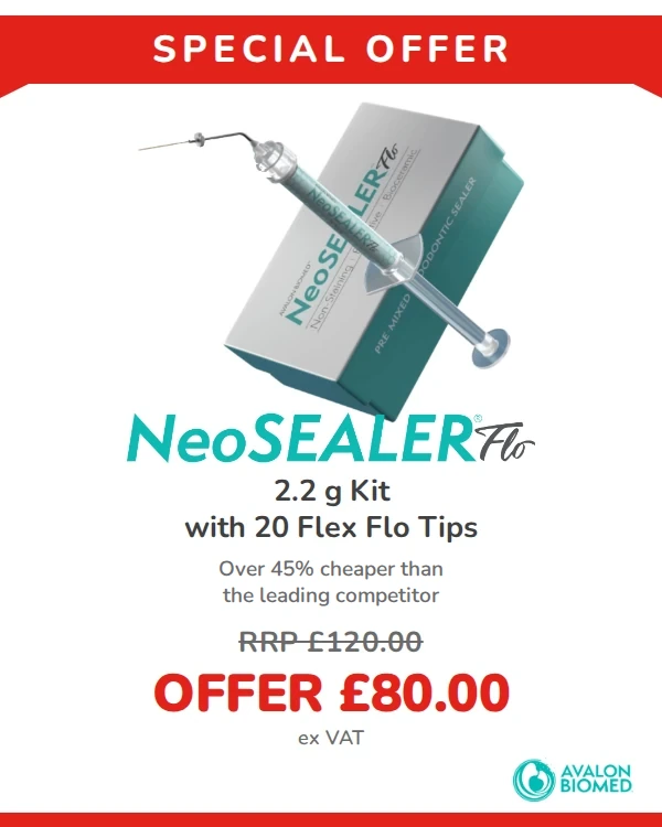 NeoSEALER Flo 2.2 g kit with 20 Flex Flo tips - special offer £80.00 ex VAT